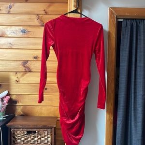 Red velvet dress
